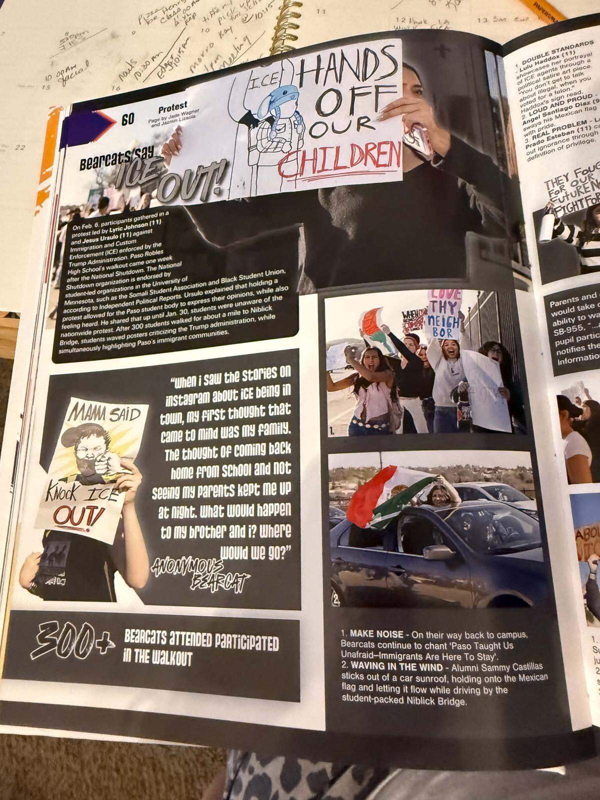 Paso Robles’ 2025-26 student yearbook included photos of an anti-ICE protest, causing a stir among parents and community members.
