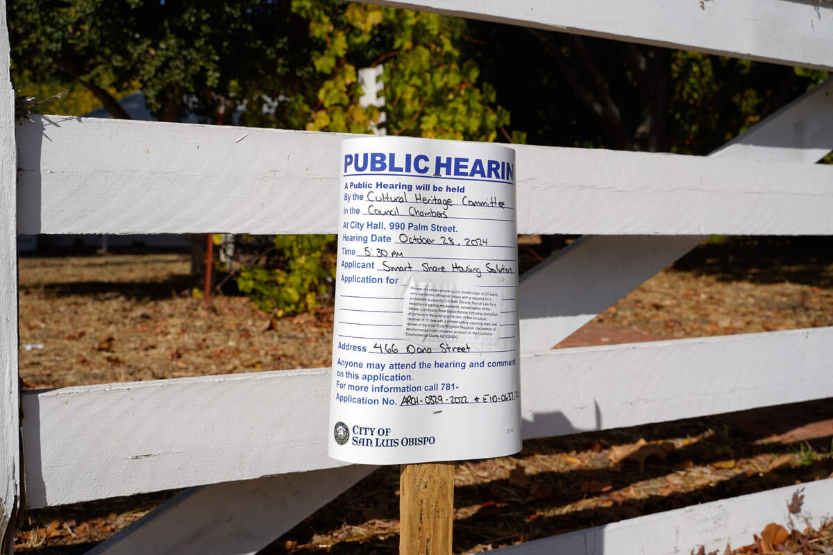The Rosa Butrón de Canet Adobe at 466 Dana St. was selected as the project site for a 20-unit affordable housing project site known as Waterman Village, pictured Friday, Nov. 15, 2024. Under the Waterman Village plan, the adobe would be preserved in the middle of the property and surrounded by tiny homes on three sides.