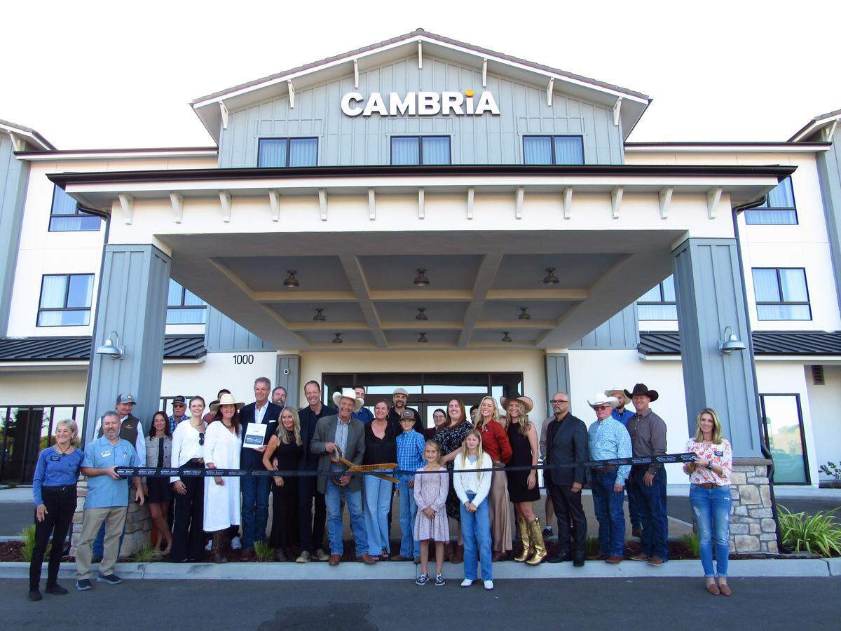 Doug Filipponi cuts the ribbon to the Cambria Hotel Templeton-Paso Robles on Thursday, Oct. 9, 2025.