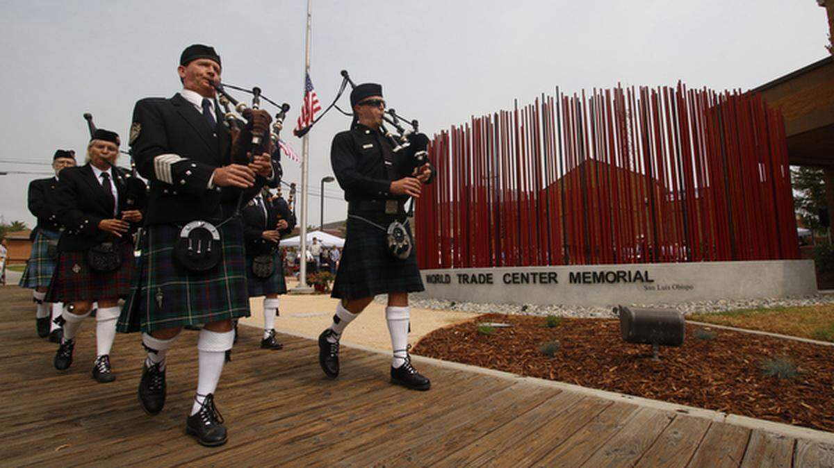 San Luis Obispo’s World Trade Center Memorial was dedicated outside Fire Station No. 1 on Santa Barbara Avenue in September 2015. A ceremony on Tuesday will mark the 17th anniversary of the 9/11 attacks.