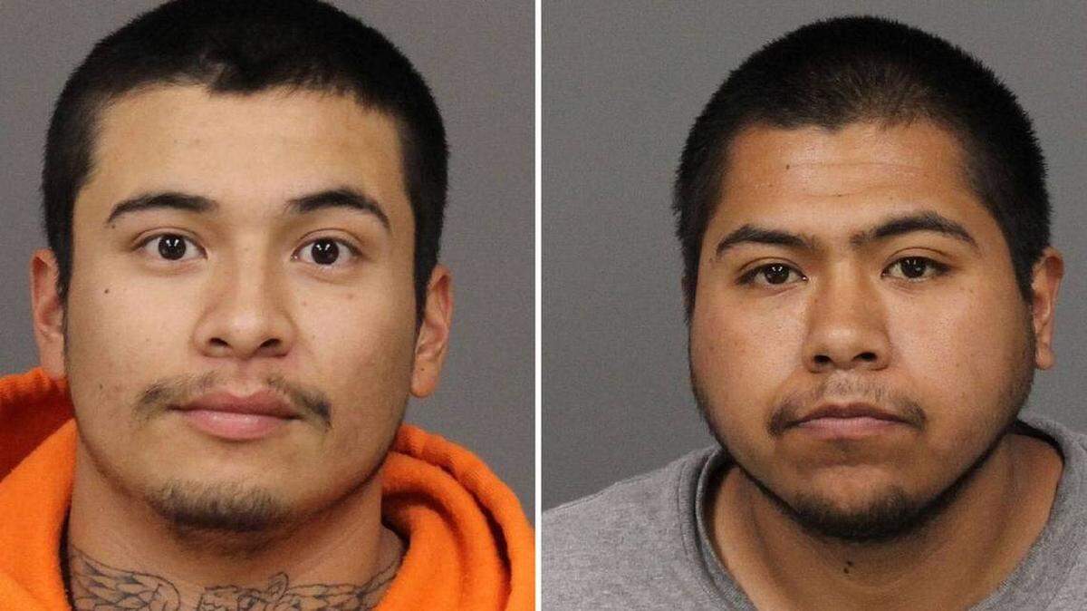 Hector Samuel Tinoco Agustin, 20, left, and Jonathan Tinoco, 24, both of Santa Maria, pleaded not guilty to attempted murder after they allegedly stabbed a coworker with a box cutter at a job site in rural Arroyo Grande last week.