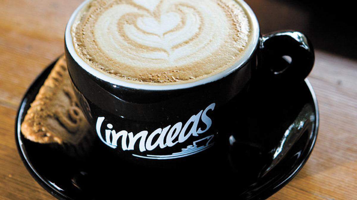 A cappuccino prepared by barista Chris Burd at Linnaea's Cafe in San Luis Obispo.