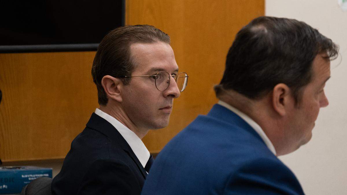 Nate Abate attends his preliminary hearing in San Luis Obispo Superior Court on Aug. 29, 2023. He is accused of raping multiple women in San Luis Obispo County.