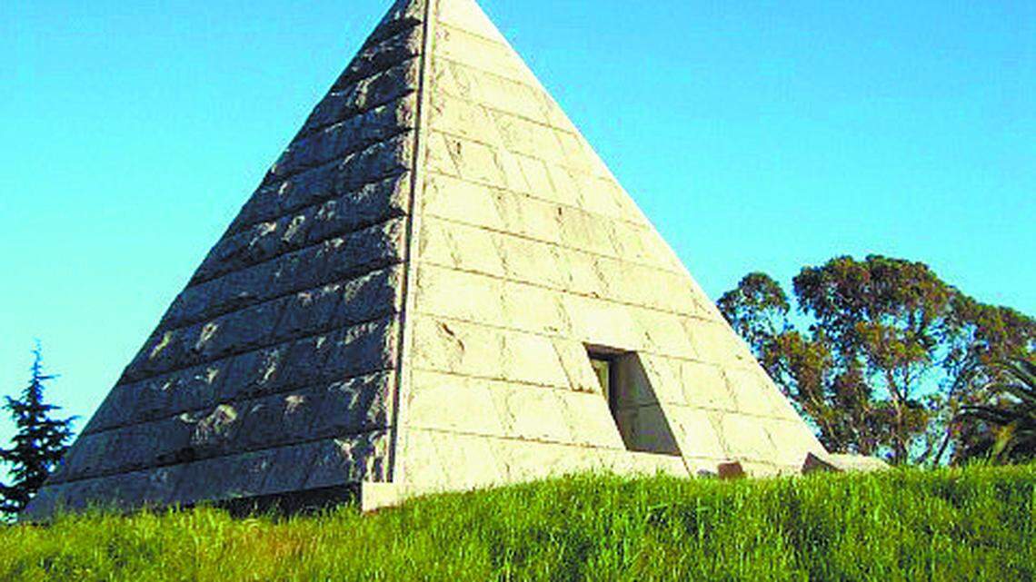 Dorn Pyramid stands as a tragic monument in Odd Fellows Cemetery
