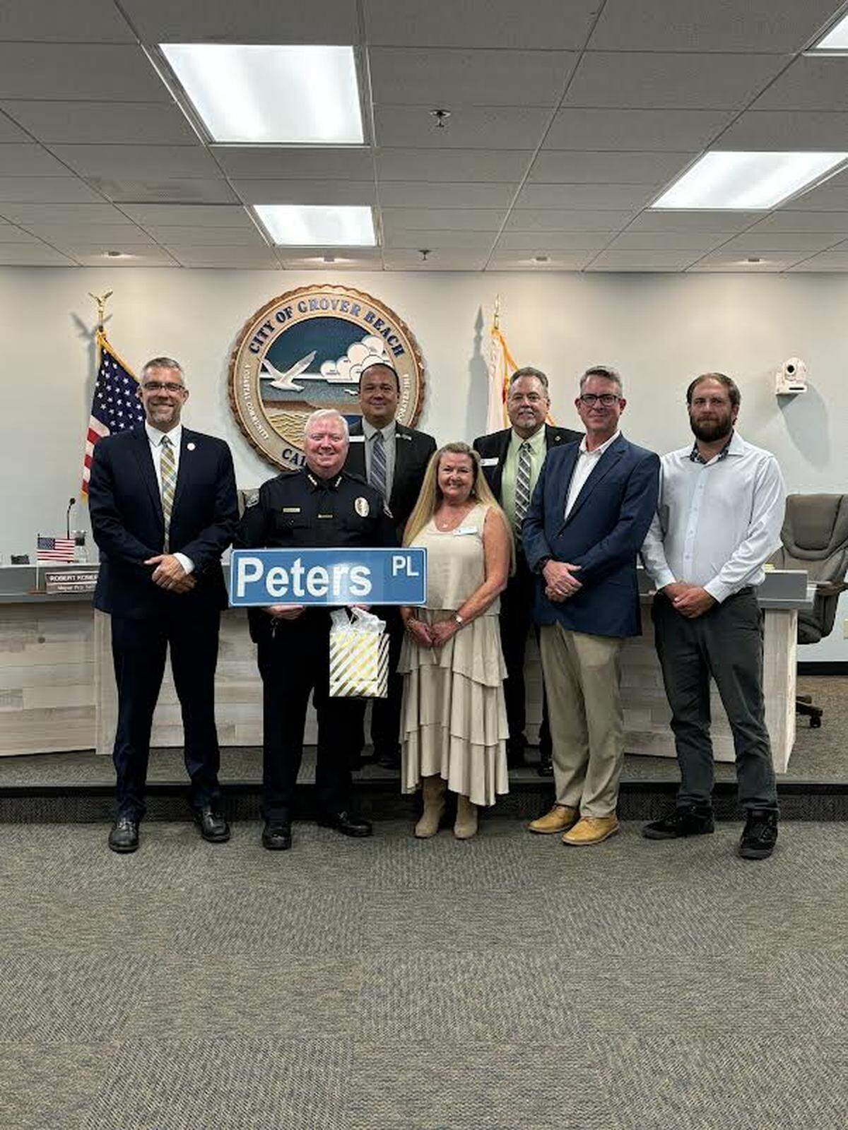 The Grover Beach City Council thanked outgoing Grover Beach Police Department Chief John Peters for his 18 years’ service to the city Monday, June 24, 2024.