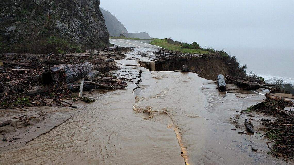 Update: Highway 1 closed due to risk of mudslides, sinkholes surface in SLO County