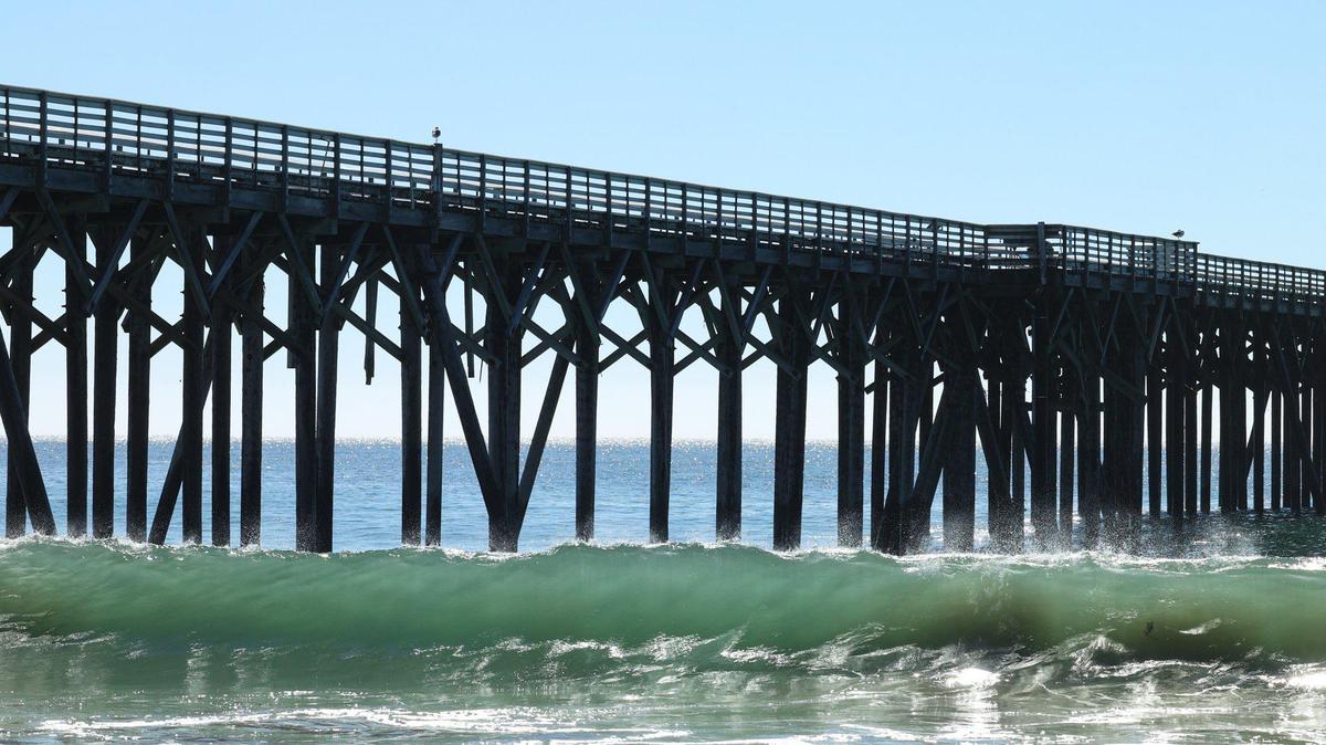 San Simeon Pier is closed due to wave damage Oct. 17, 2023.