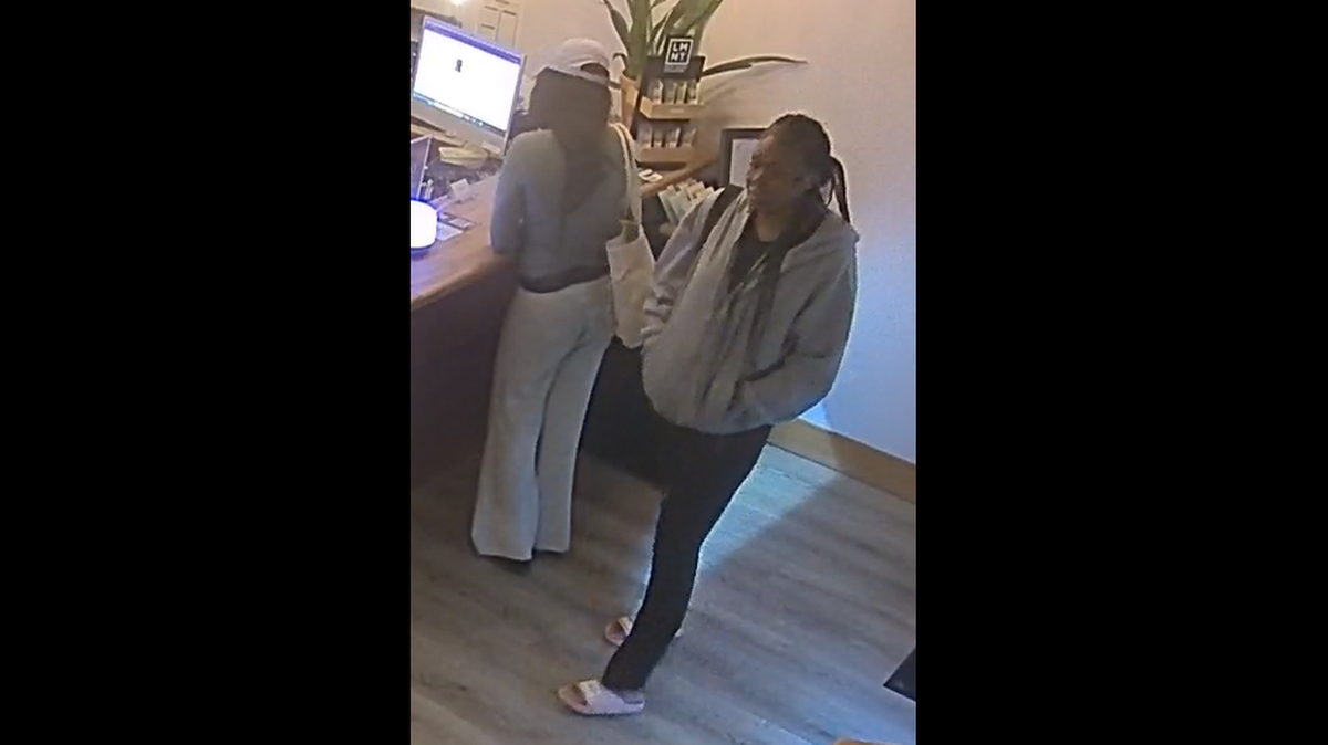 Two people were suspected of stealing a wallet and phone from Spark Yoga in San Luis Obispo on May 26, 2026. Police sought help identifying the pair, pictured above.