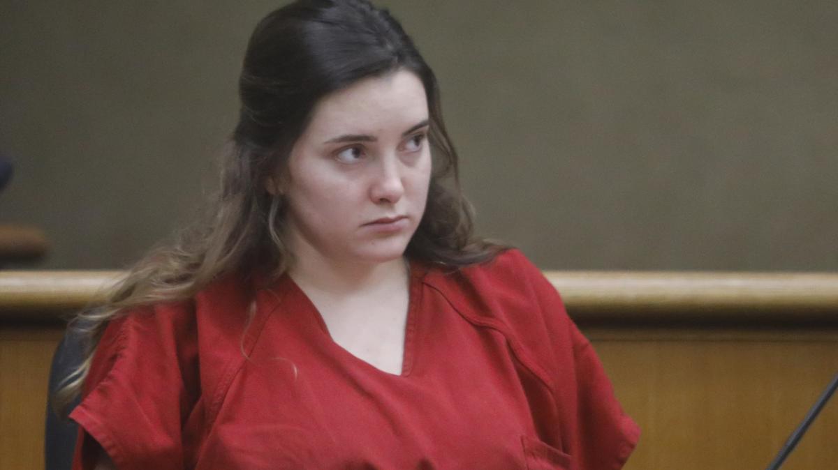 Gianna Brencola, 18, of Los Osos, listens to her sentence on April 18, 2018, for the death of Cal Poly student Kennedy Love, who was riding a bicycle on Foothill Boulevard in August 2017 when he was hit by Brencola. She was driving under the influence at the time and fled the scene.