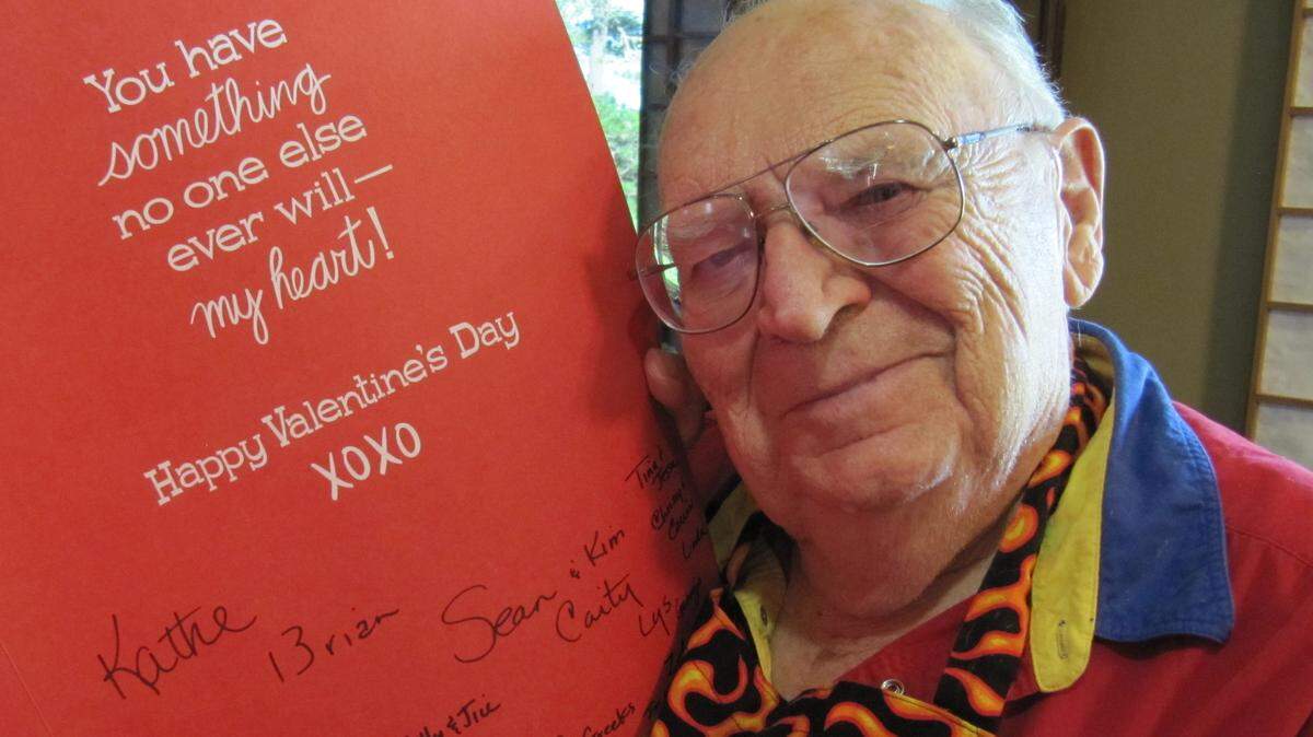 Memories of happier Valentine’s Days in the past, such as giving this 2021 card to husband Richard Tanner, have comforted Tribune columnist Kathe Tanner after his death. She still has the card.