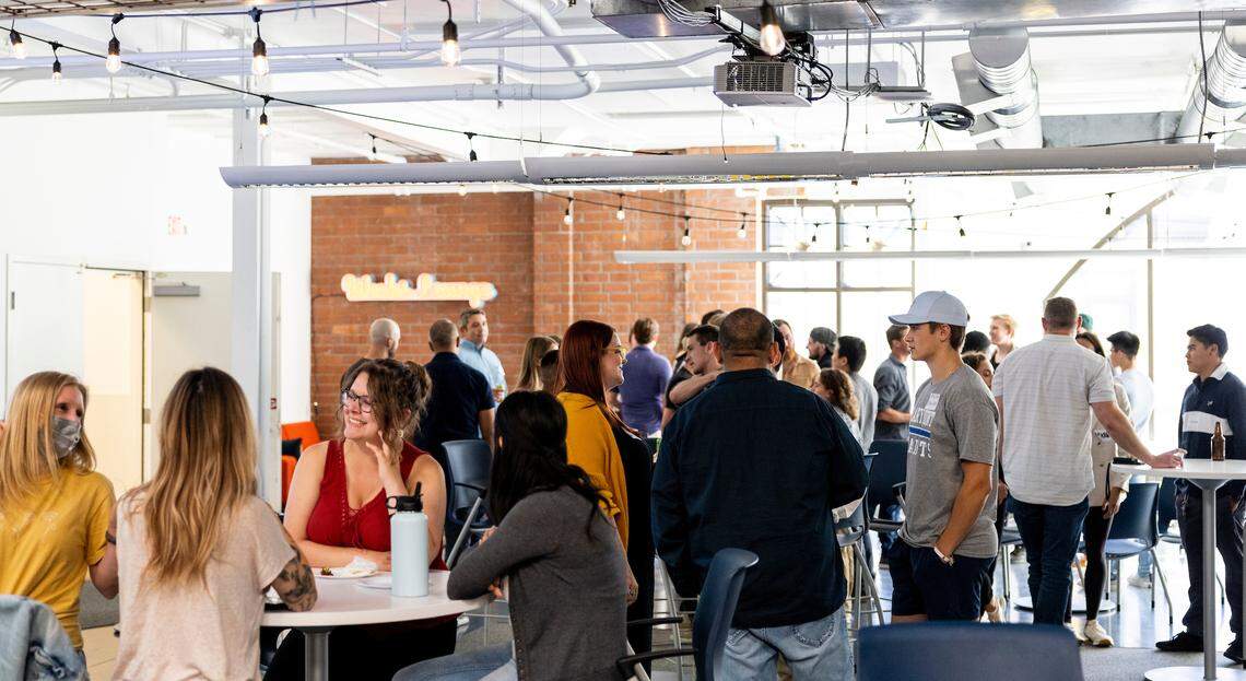 Cal Poly’s Center for Innovation and Entrepreneurship (CIE) hosts a networking event at the HotHouse in downtown San Luis Obispo on June 16, 2022.