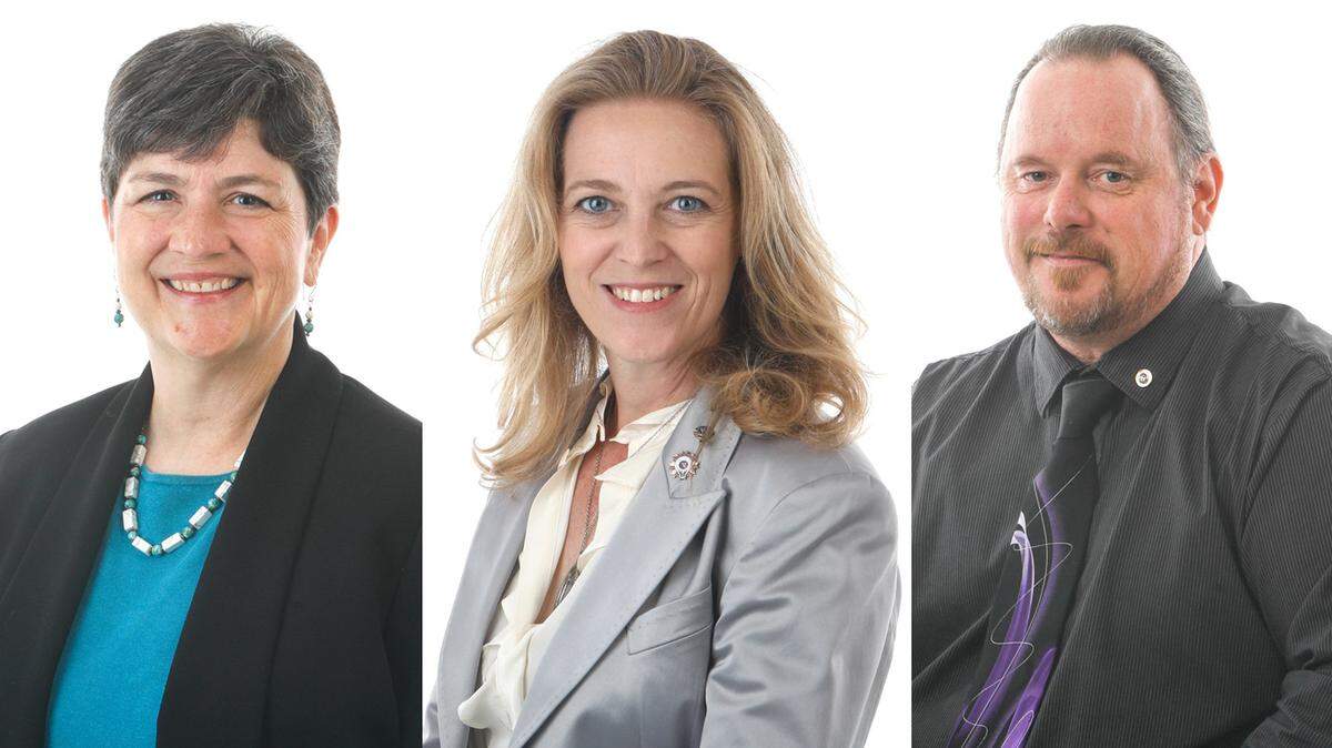 Three candidates are competing for two seats on the Atascadero City Council, from left, Susan Funk, Heather Newsom and Mark Dariz.