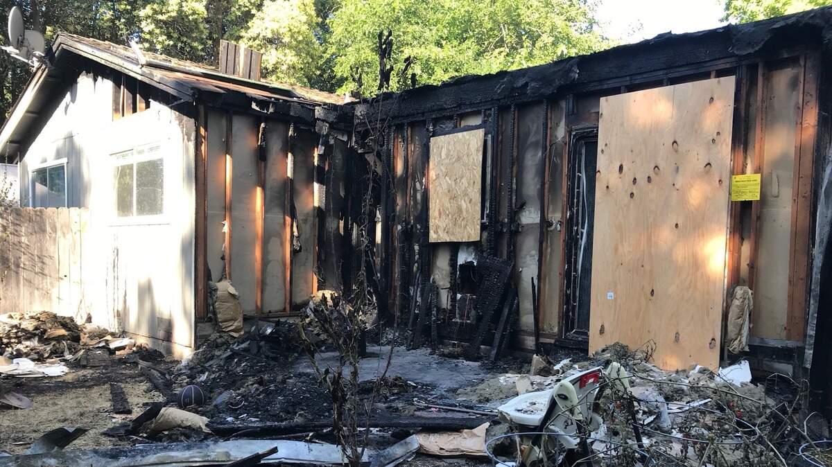 A fire damaged the exterior and patio portion of an apartment in Atascadero on Wednesday.