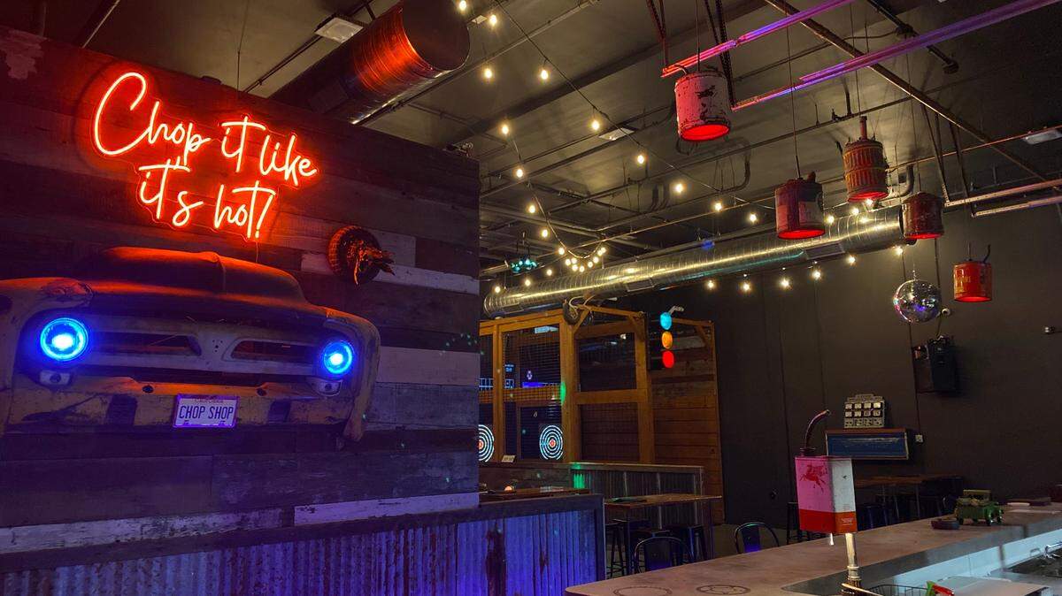 A-Town Chop Shop, a vintage auto-themed axe-throwing lounge in Atascadero, will celebrate its grand opening on Wednesday, May 24, 2023.