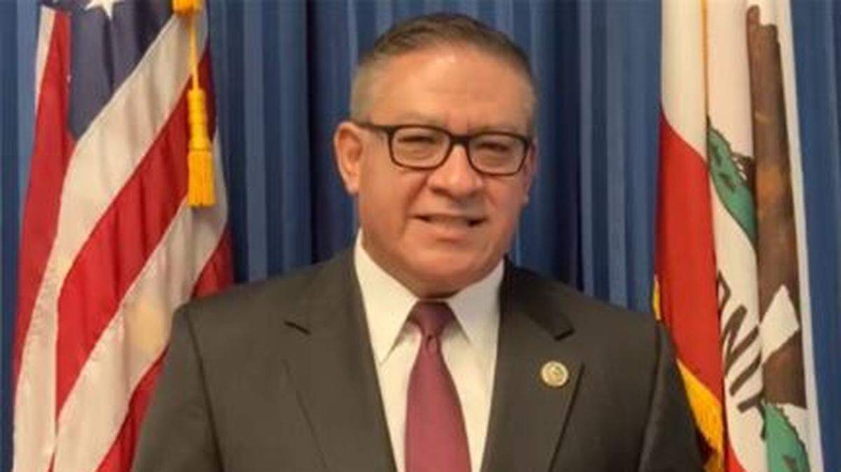 A screen capture from a video statement released by U.S. Rep. Salud Carbajal after President Joe Biden and Vice President Kamala Harris’ inauguration Jan. 20, 2021.