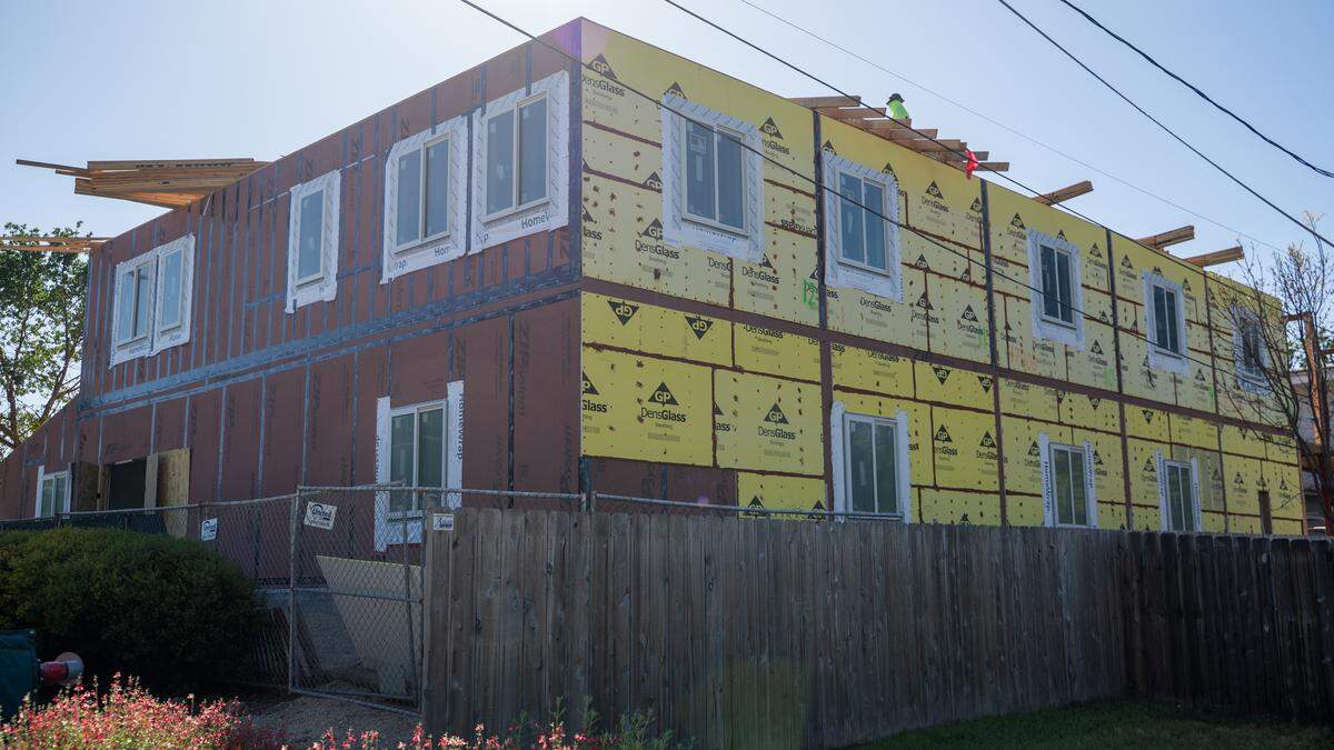 ECHO will add 30 new beds for homeless families in a new modular facility, shown here under construction on Thursday, April 2, 2026. The facility was fabricated by Bevyhouse in Santa Paula and shipped to Atascadero for final assembly, with a late 2026 opening day.