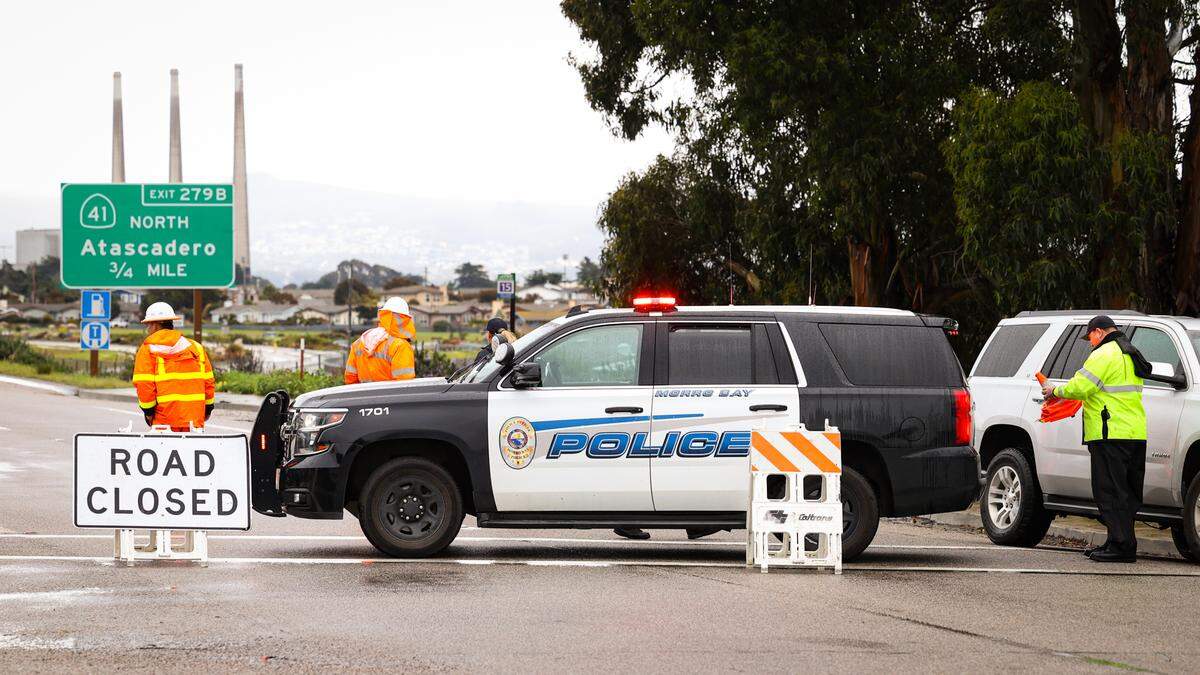 Highway 1 was closed in Morro Bay due to flooding March 10, 2023 near Highway 41.