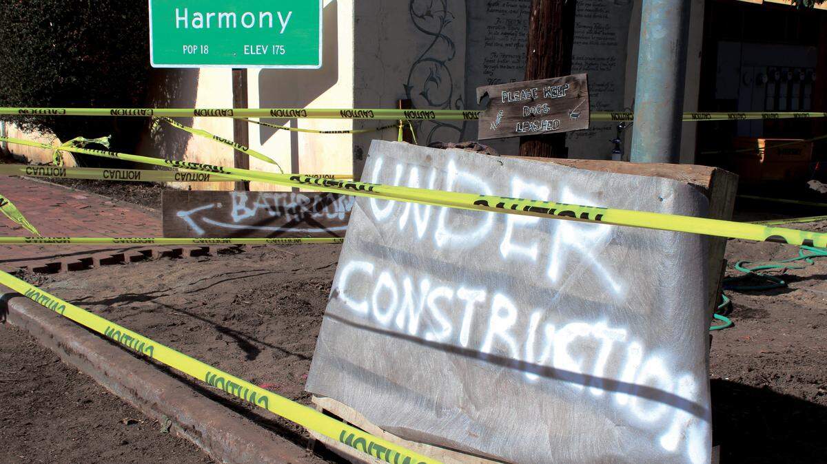 Harmony's courtyard area was the focus of work being done Feb. 26.