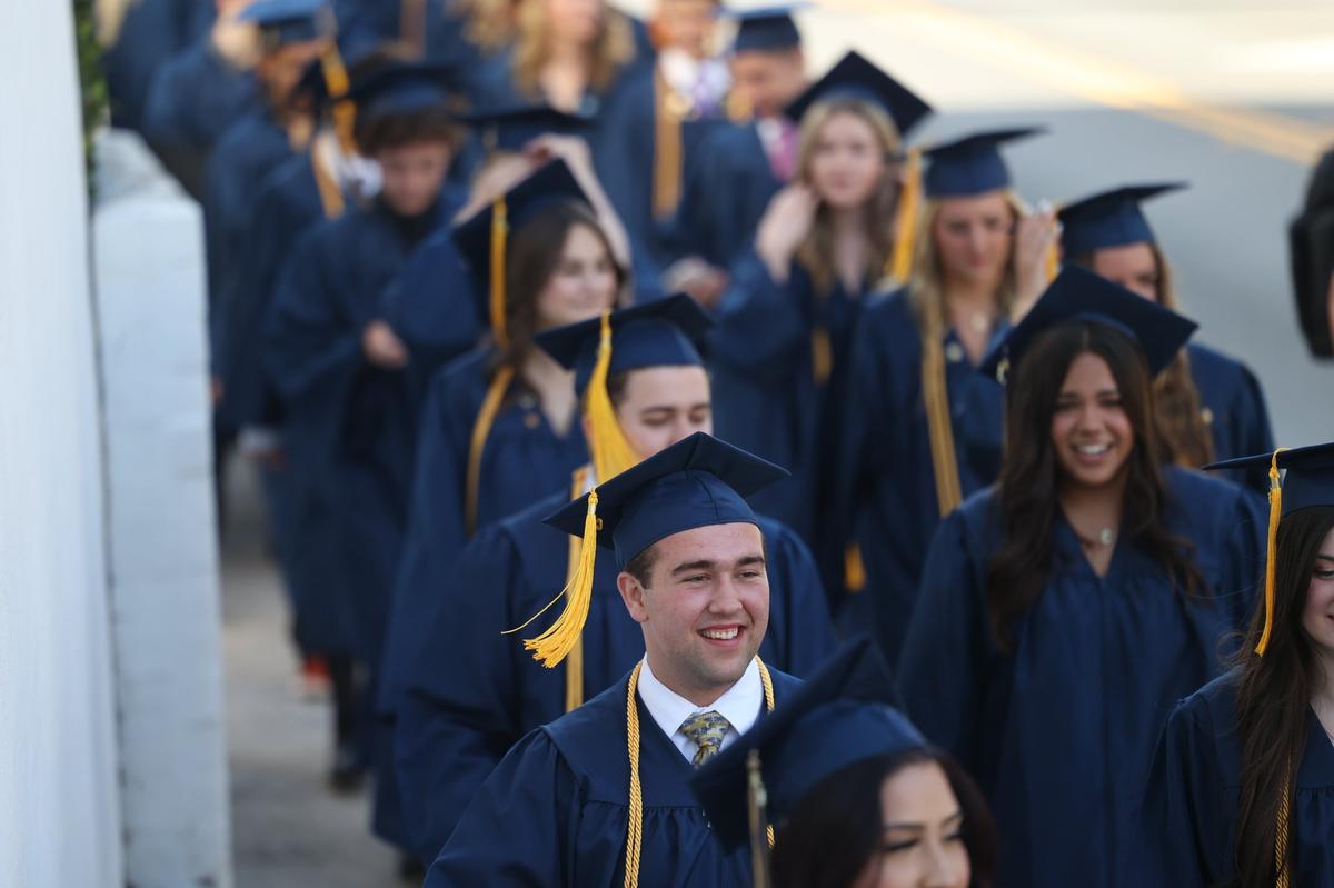 Mission College Prep awarded diplomas to 69 graduates on the steps of Mission San Luis Obispo on May 31, 2024.