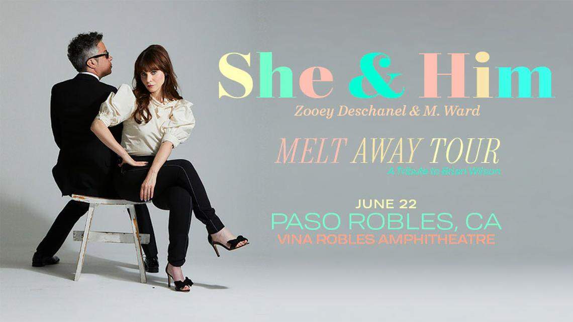 Indie pop duo She & Him — featuring Zooey Deschanel — is coming to Paso Robles