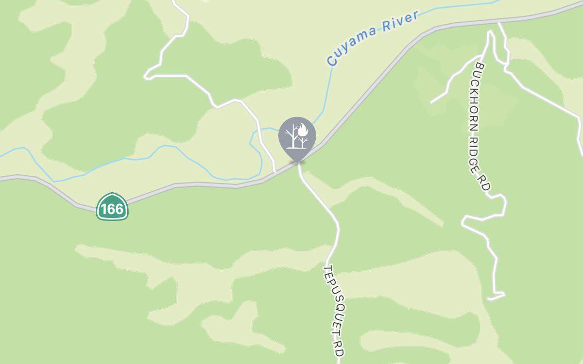 A fire burned near Hwy 166 on Friday, March 25, 2022.