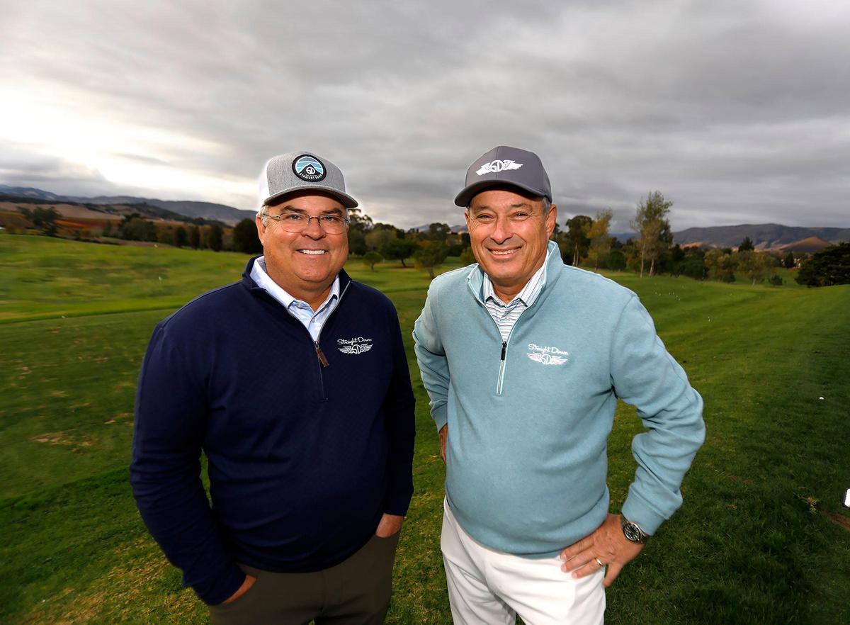 Professional golfers Kenny Perry, left, and Loren Roberts each will be matched with an amateur player at the Straight Down Fall Classic held this weekend at the SLO Country Club Golf course in San Luis Obispo.