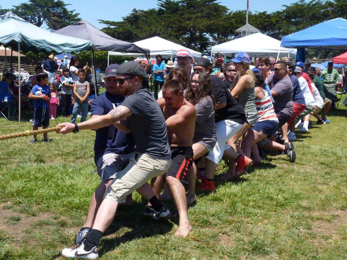 Shamel Park’s turf was greener during a 2018 tug-of-war game, one of the Picnic in the Park festivities on July 4.