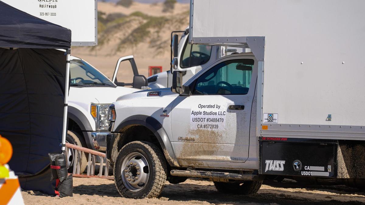 Apple Studios and Warner Bros. filming crews and production vehicles were spotted at the Oceano Dunes State Vehicular Recreation Area this week to shoot “F1,” a racing drama starring Brad Pitt Wednesday, Nov. 6, 2024.