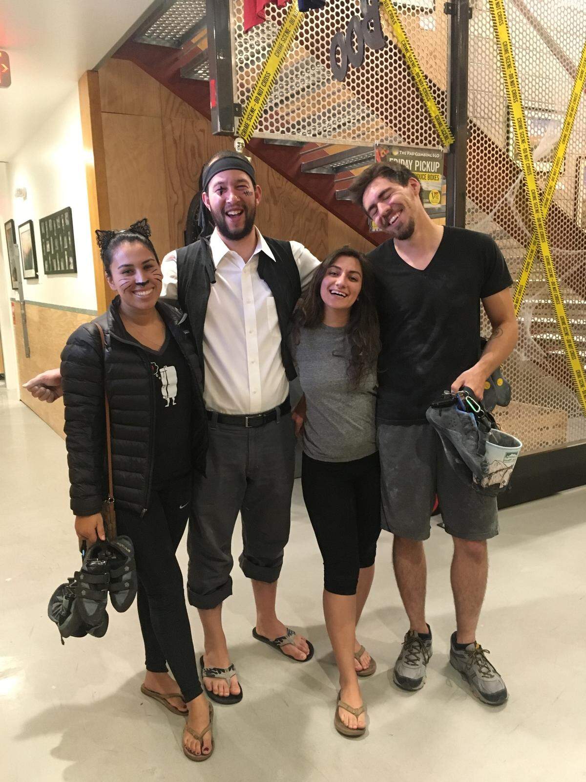 Edward “Eddie” Giron, second from left, with friend Nasim Delavari, second from right, at what’s now The Pad climbing gym in San Luis Obispo.