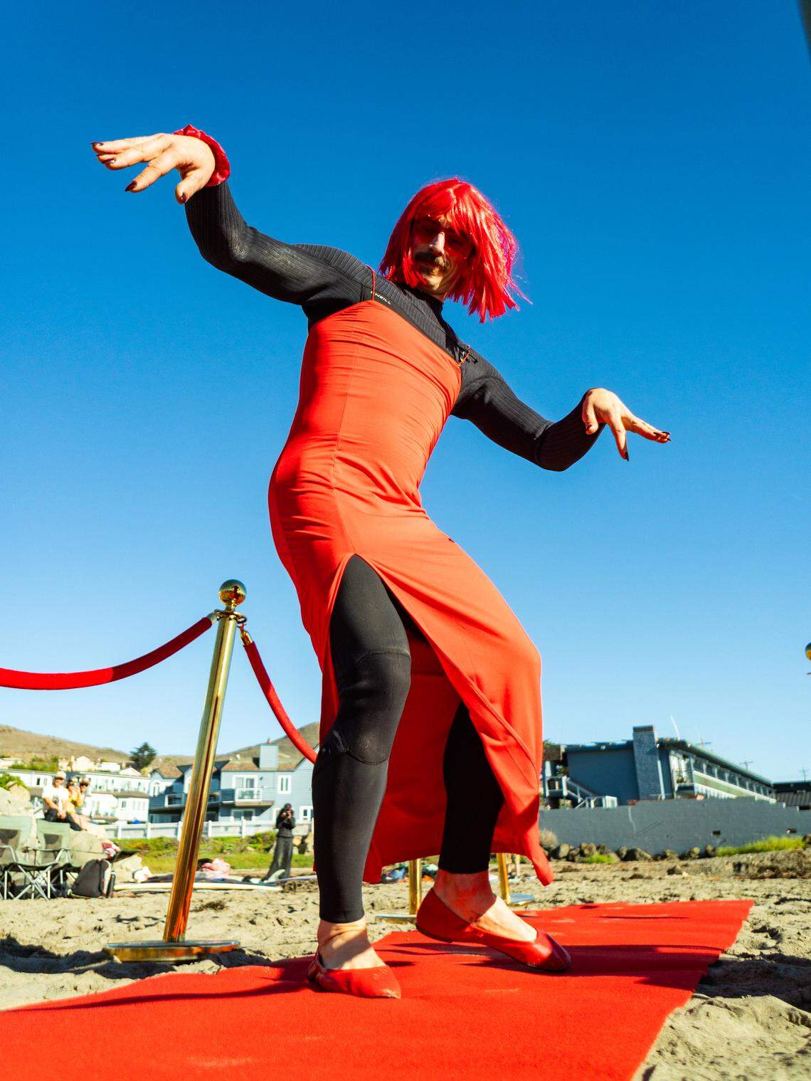 The third annual Diva Cup Surf Invitational, San Luis Obispo County’s only woman’s surf competition, was held in Cayucos on Nov. 22, 2025. It is a mostly-women’s competition, but a “men in heat” division is including for male competitors who had to dress in drag over top of their wetsuits and strut their outfits on the red carpet.