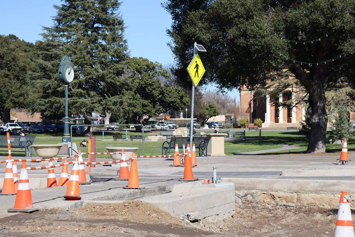 The city of Atascadero has hosted events in the Sunken Gardens city center, pictured in background above, in an effort to increase foot traffic for downtown businesses impacted by the construction on El Camino Real that has run from June 2024 until the summer of 2025.