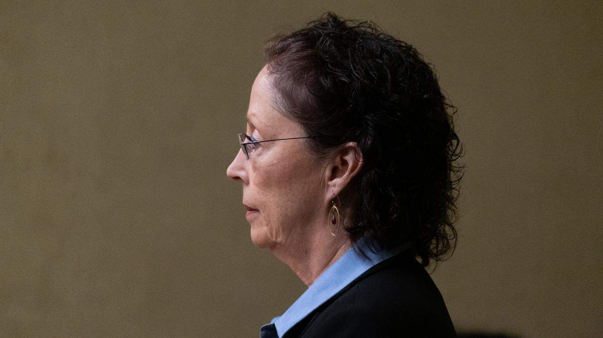 Former Arroyo Grande mayoral candidate Gara Powell pleads not guilty to nine election fraud counts in San Luis Obispo Superior Court on July 15, 2025.