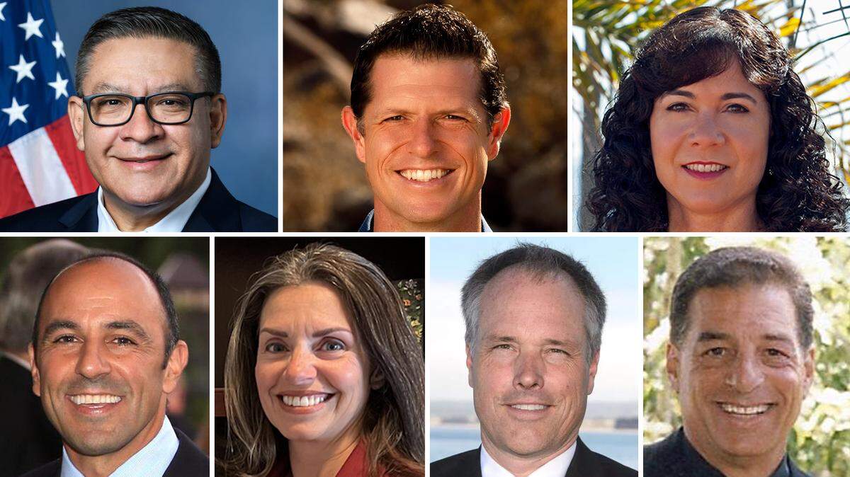 San Luis Obispo County is now represented by two congressional districts. Running for District 24 in 2022 are, top from left, Rep. Salud Carbajal, Jeff Frankenfield, Michele R. Weslander Quaid and Brad Allen (not pictured). Running for District 19 are, bottom from left, Rep. Jimmy Panetta, Dalila Epperson, Jeff Gorman and Douglas Deitch.