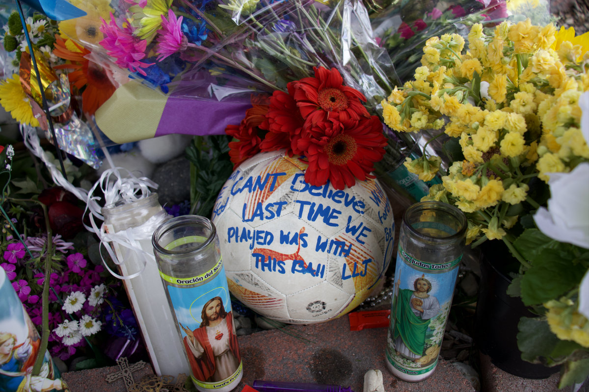 The growing memorial for José Gutiérrez, the 11-year-old boy killed in a hit-and-run in Atascadero on March 15, 2025, is filled with candles, flowers and messages three days after the crash, showing the outpouring of community support for the family. It sits on the sidewalk in front of the Danish Care Center at 10805 El Camino Real, where the boy was hit.