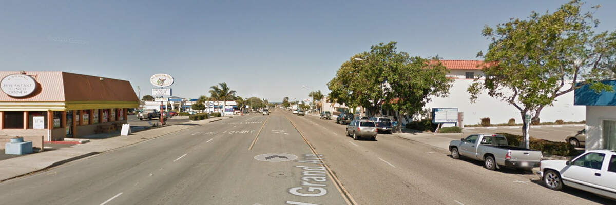 A Google Maps street view image facing west from 8th Street shows West Grand Avenue in Grover Beach in April 2015.