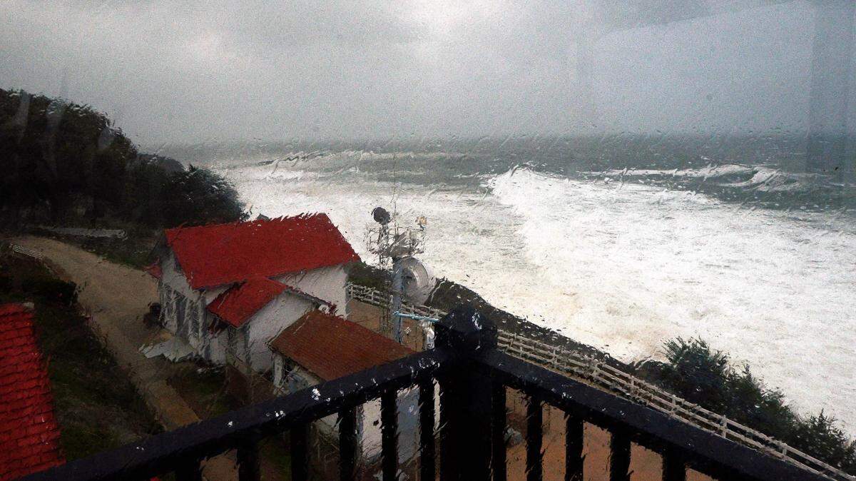 Stormy conditions at the Point San Luis Lighthouse.