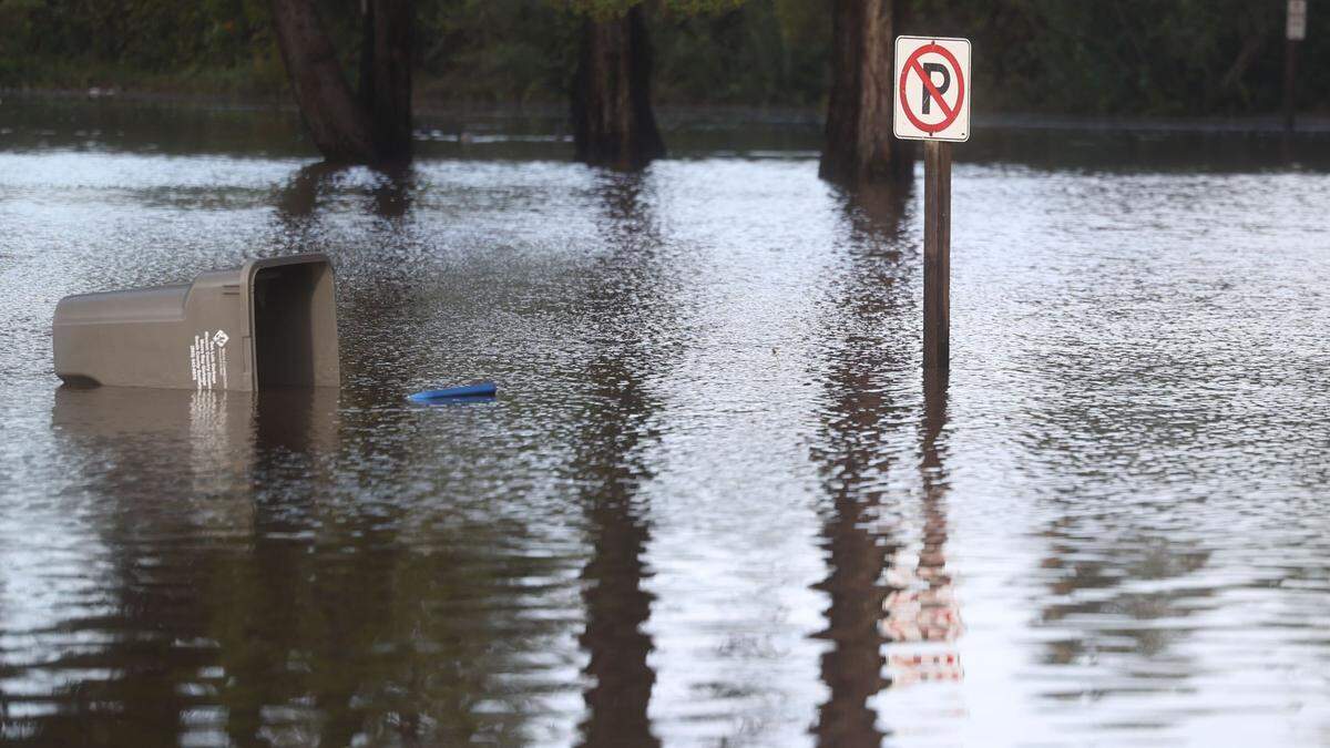 The Pismo Beach North Beach campground on Highway 1 is closed due to flooding on Tuesday, Jan. 10, 2023.