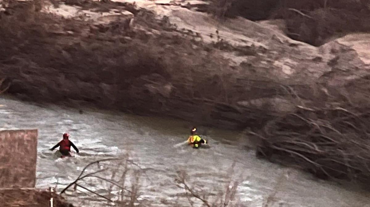 Cal Fire and United States Army Reserve emergency crews were rescuing six people stranded on an island in the Salinas River near Atascadero on Jan. 20, 2023.
