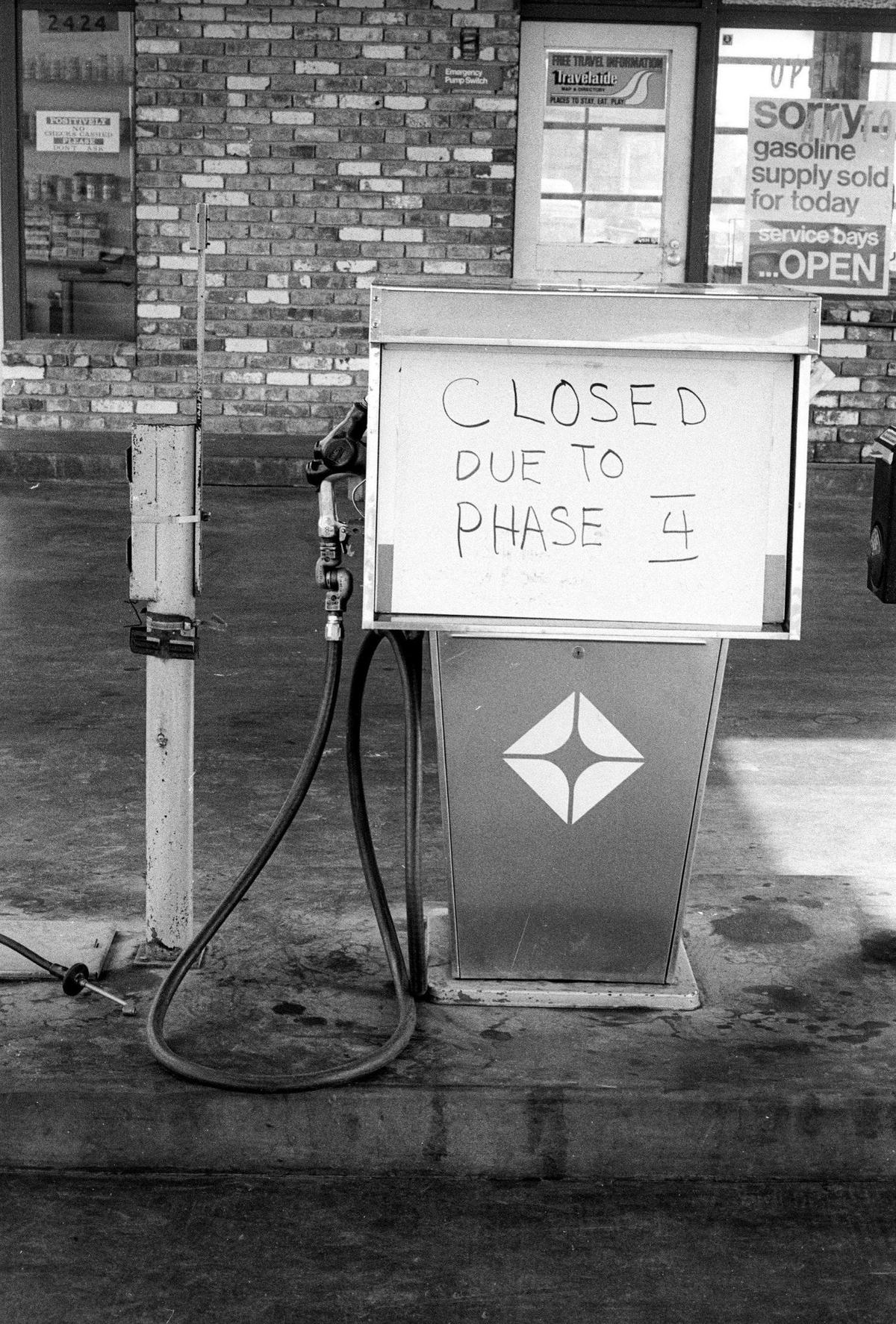 San Luis Obispo gas stations like this Arco, close and boycott sales in protest of Richard Nixon’s Phase IV restrictions that prevented them from raising prices even when their price to buy wholesale gas was rising Sept. 19, 1973.