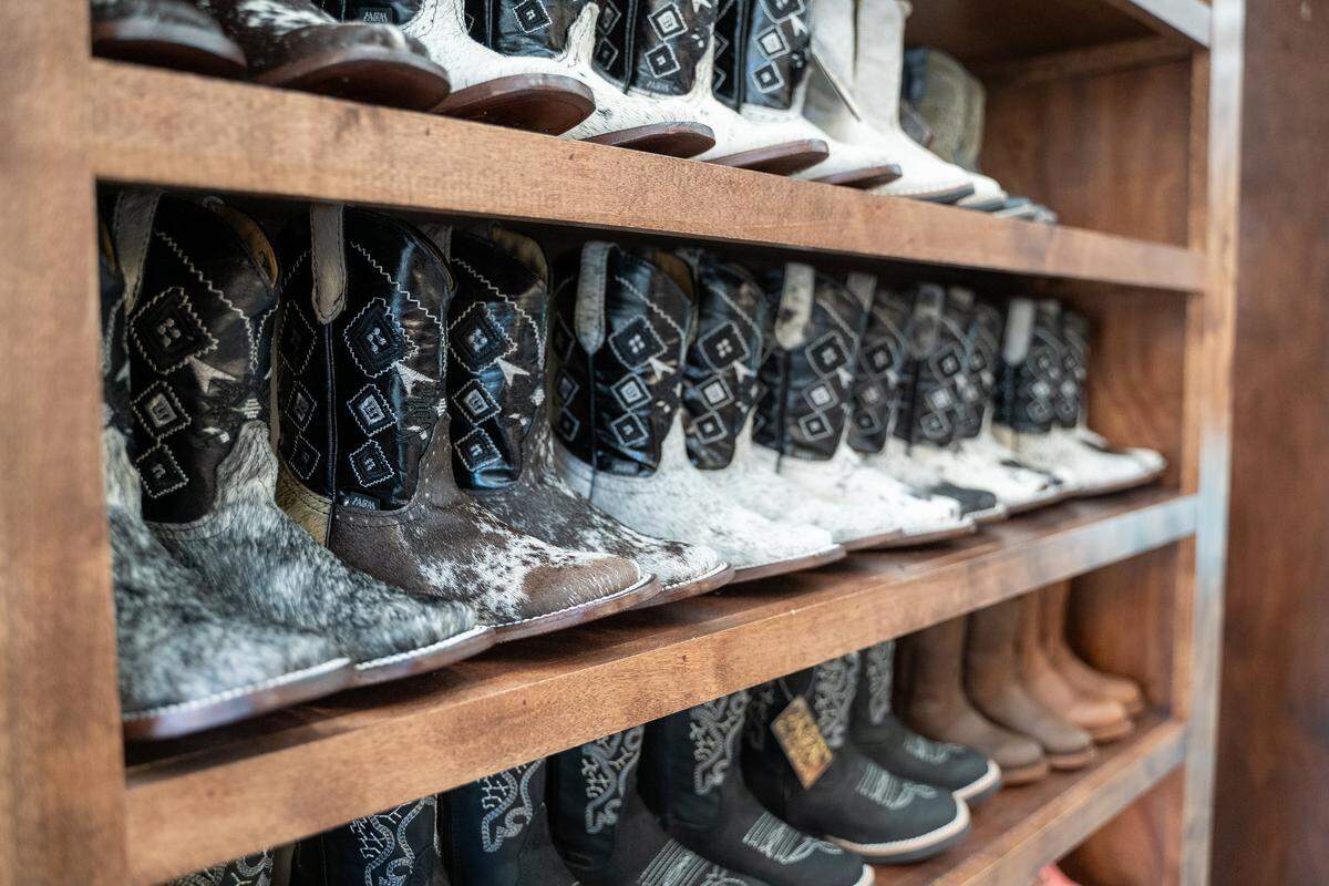 Childrens boots sit on display at Salinas Charreria & Western Wear The interior of Salinas & Charreria Western Wear, pictured here on Tuesday, Jan. 27, 2026. Salinas Charreria & Western Wear opened its San Luis Obispo location Jan. 3 and has proved a hit already, drawing large crowds on opening day.