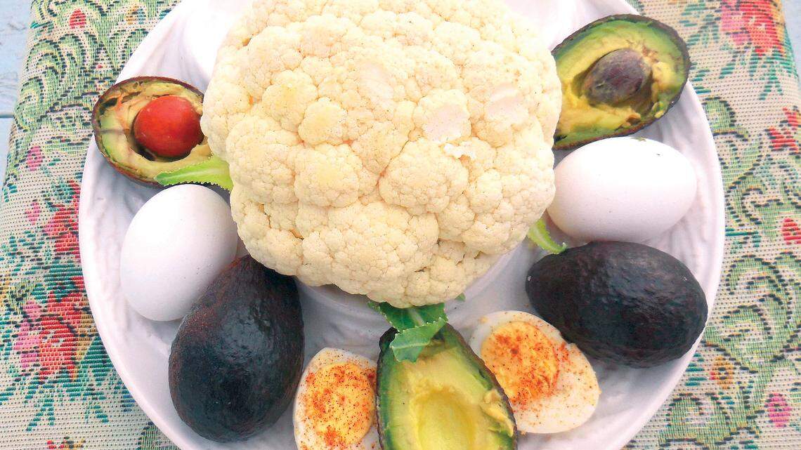 Dragon's eggs, cauliflower and hen's eggs all ready for meal preparation.