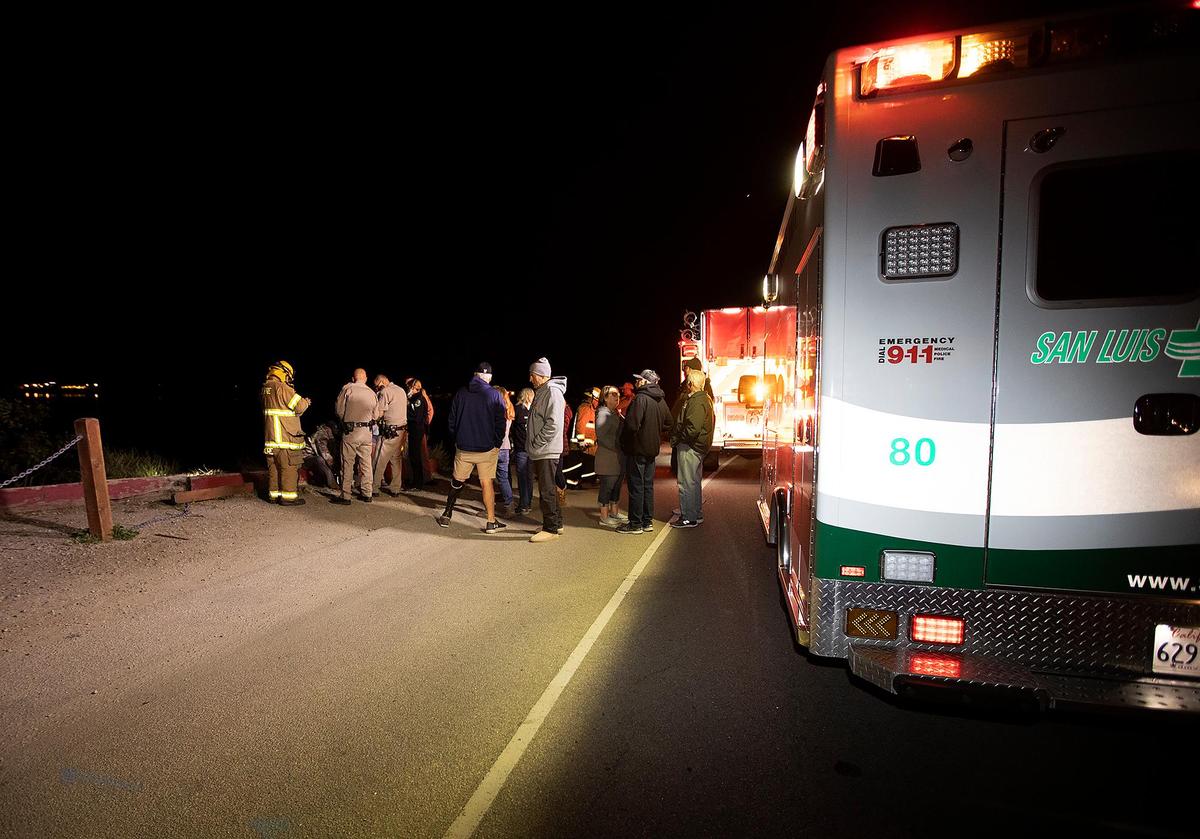A 21-year-old female from Nipomo went over an embankment from Avila Beach Drive and crashed on the rocks on Fisherman’s Beach. She suffered minor injuries.