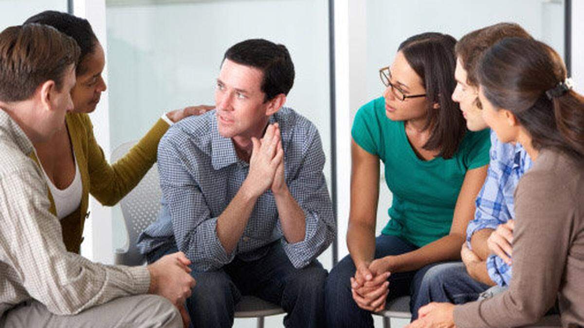 A meeting of a support group.