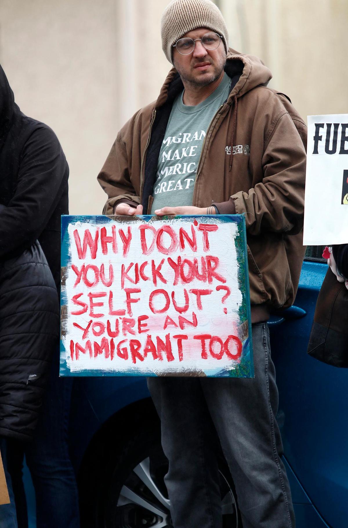 The Mixteco Indígena Community Organizing Project and other immigrant advocacy organizations led a march in Paso Robles to protest deportation and President Donald Trump’s immigration policies on Sunday, March 30, 2025.