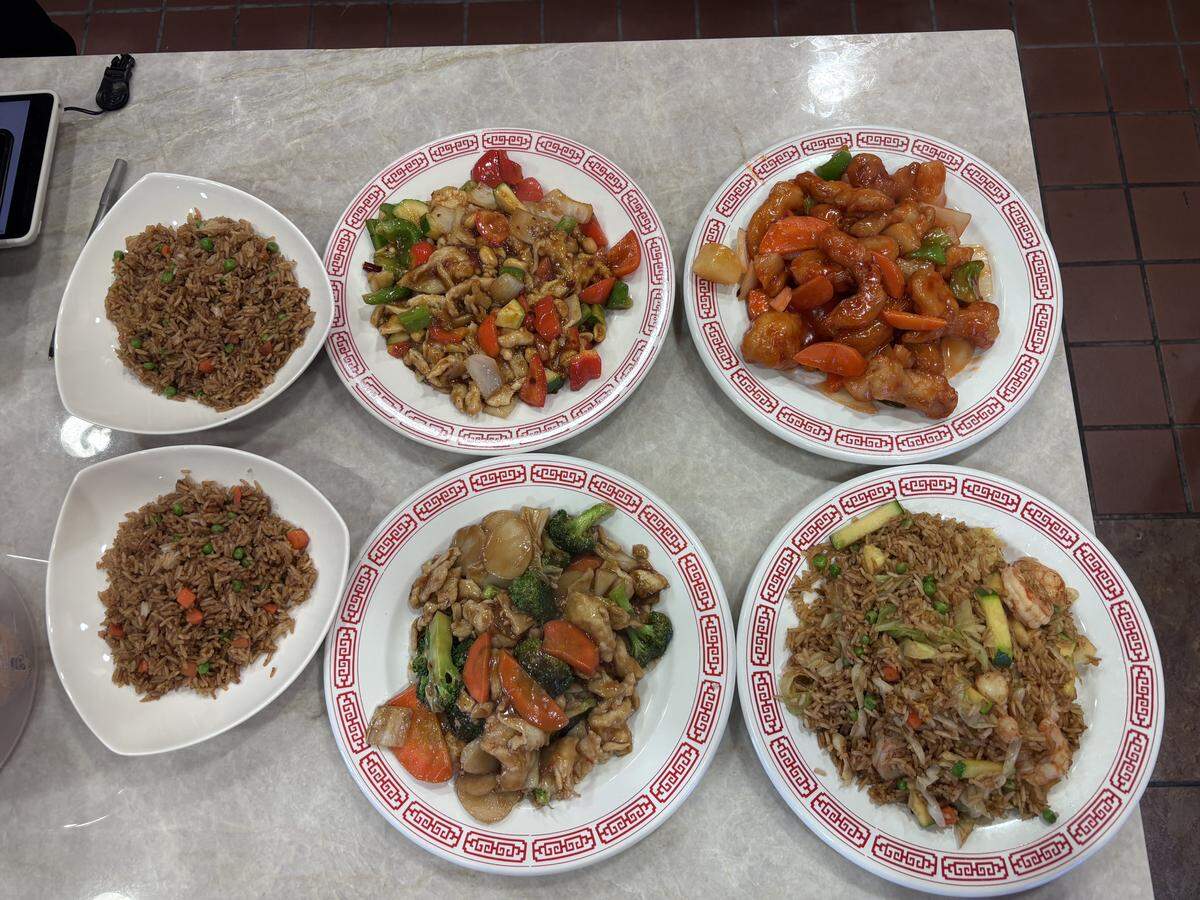 Ordered dishes at Golden China Restaurant in Atascadero include fried rice, shrimp fried rice, Kung Pao chicken, vegetable chicken and orange chicken.