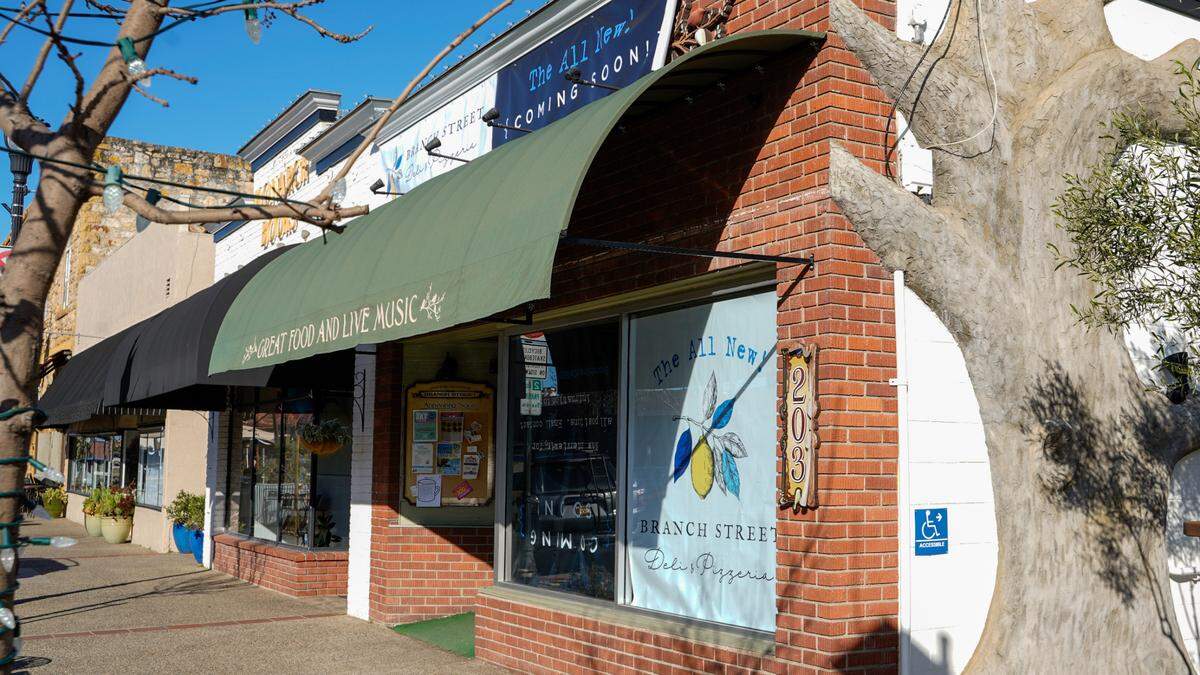 The former exterior of the Branch Street Deli, as pictured April 3, 2023. The deli undertook a significant remodel that features the addition of a pizza oven.