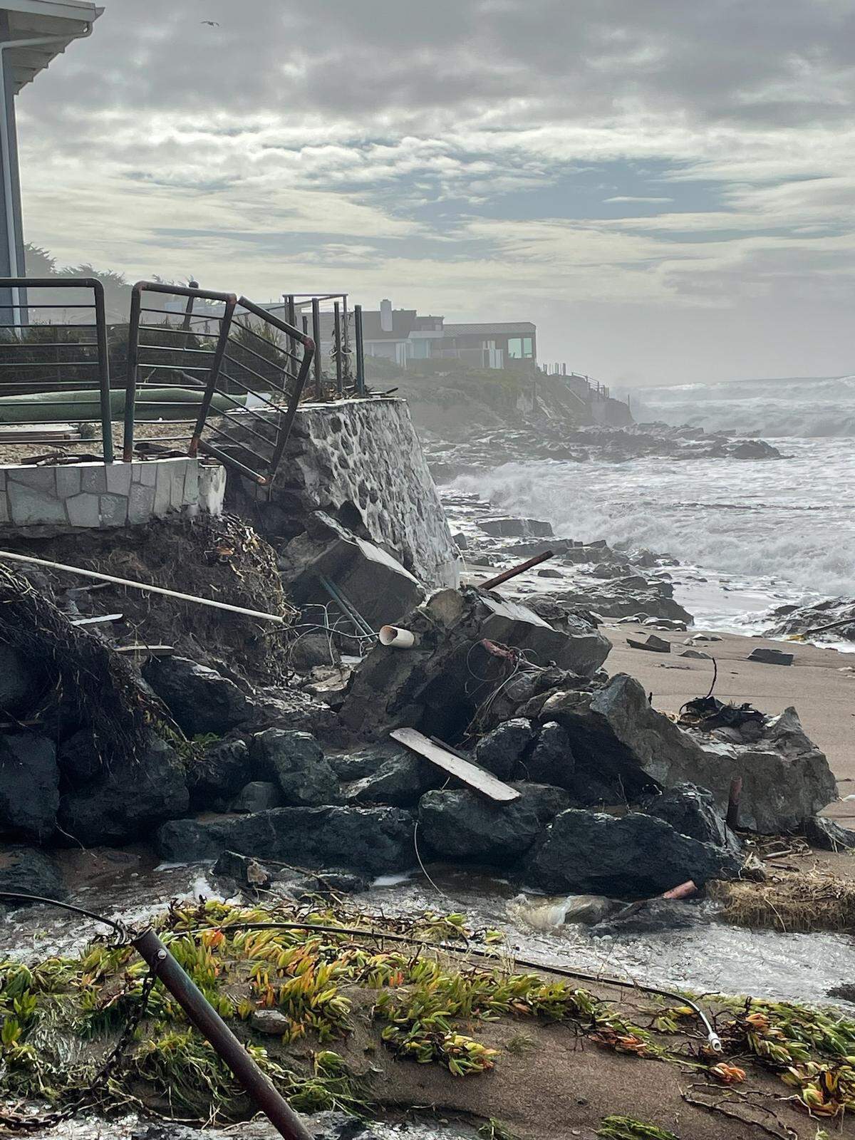 Christine Greek took this photo of storm damage at the Harvey Street beach access in Cambria on Thursday, Jan. 5, 2023.