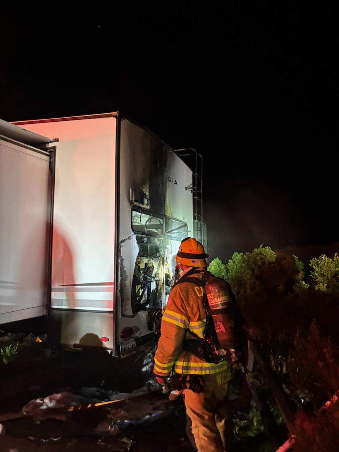 Firefighters responded to a fifth wheel on fire at an Oceano campground on March 4, 2026.