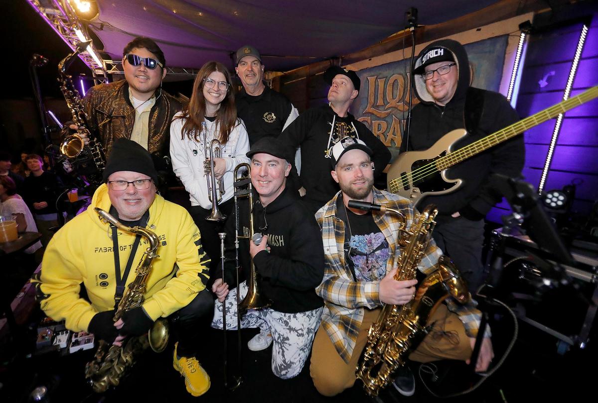 Brass Mash is a local all-brass instrument mash-up band. It’s an eclectic group of musicians ranging in age from 21 to 70. Many members are classically and jazz trained and possess advanced music degrees. Brass Mash plays the first Friday of every month at Liquid Gravity brewery in San Luis Obispo.