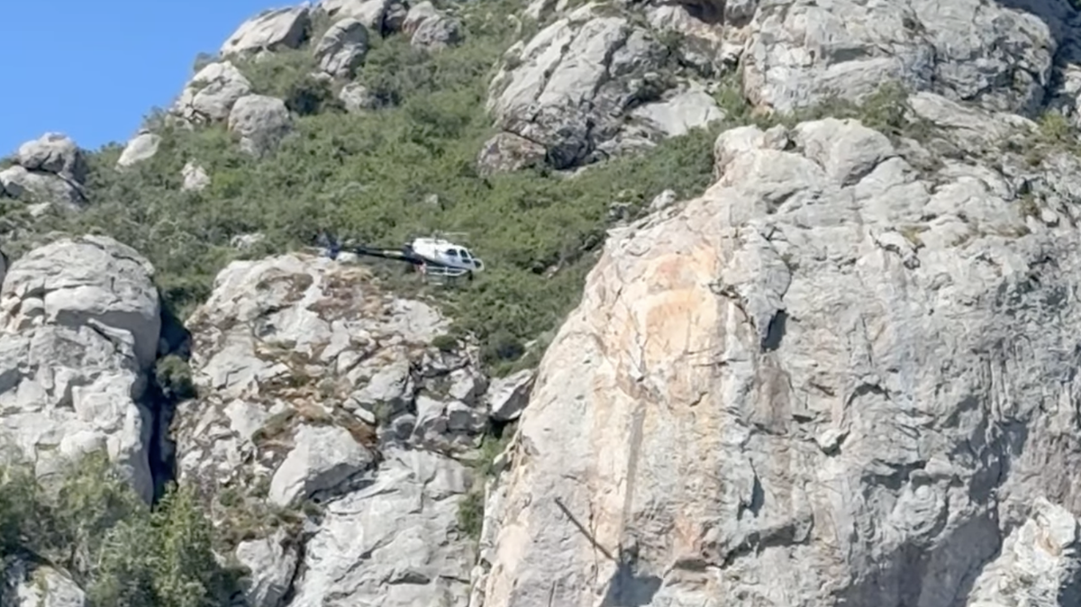 CHP’s H-70 helicopter rescued a hiker who was injured after a fall on Bishop Peak Saturday morning, May 10, 2025.